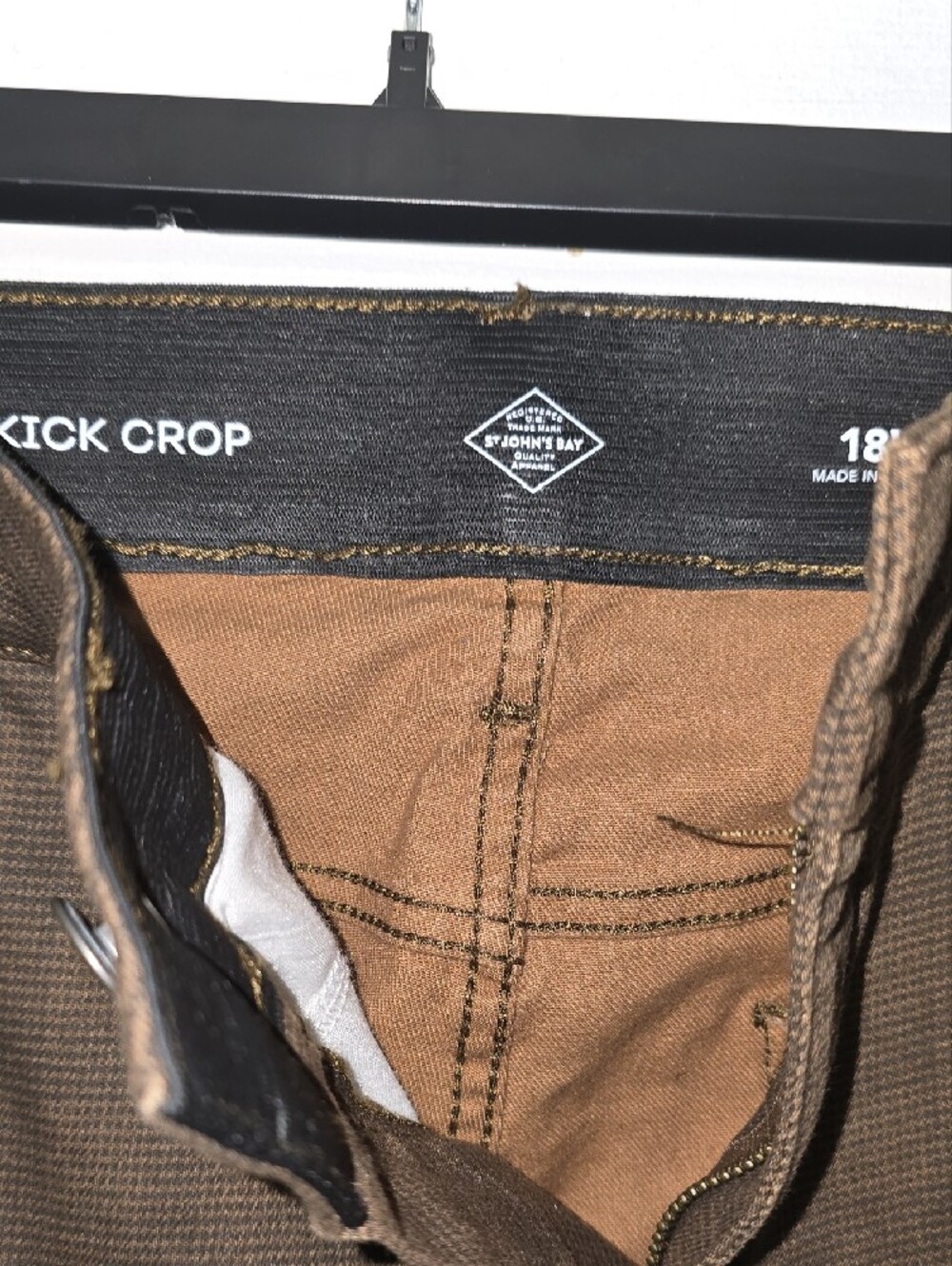 St. John's Bay Brown Plaid Kick Crop Pants Size 18W - Picture 5 of 11